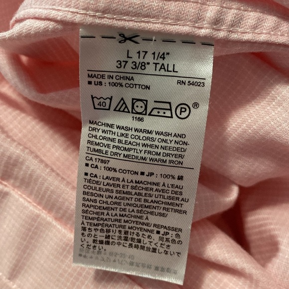 Banana Republic Light Pink Dress Shirt. Slim Fit Tall - Picture 3 of 3